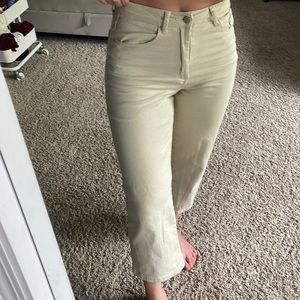 Cream, capri, jeans